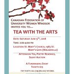 AFTERNOON TEA, POETRY READINGS, SILENT AUCTION, A FUNDRAISING EVENT FOR TICKETS CALL 519.562.1227 OR EMAIL CFUWWINDSOR@YAHOO.CA